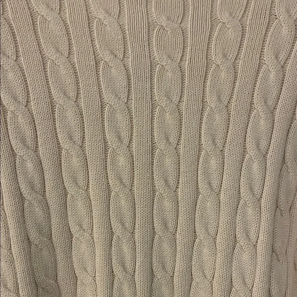 Ralph Lauren Beige Cable Knit Sweater with Crest Patch - Picture 9 of 10